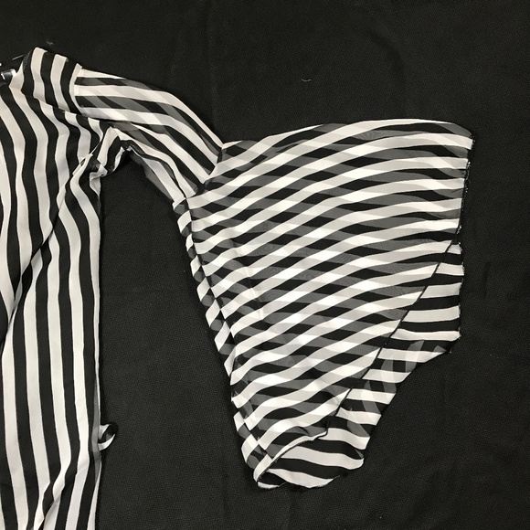 Eleganzarella Sexy Bell Sleeves Striped Dress S - Picture 3 of 4